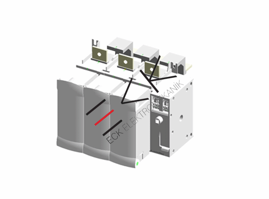 800A 3K Sigortalı İzolatör Anahtarı, 3 Sigorta boyu resmi